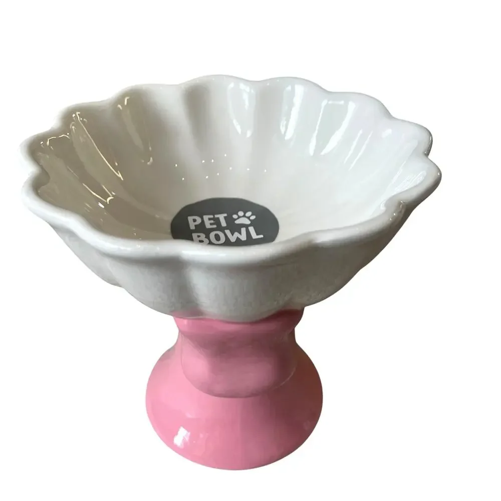 Pink Bow Raised Ceramic Pet Bowl 5